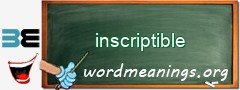 WordMeaning blackboard for inscriptible